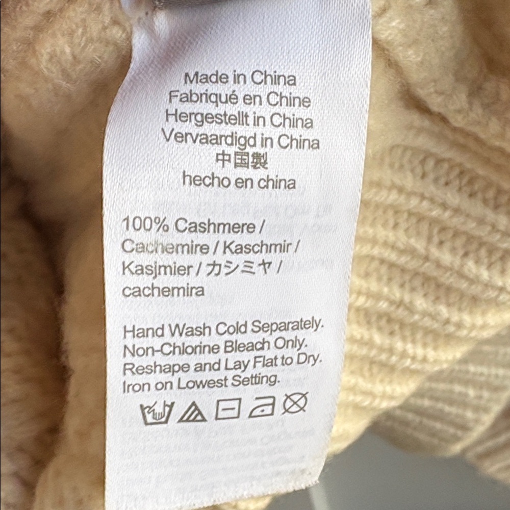 J. Crew 100% Cashmere Cream Cable Knit Sweater Small - Picture 7 of 9